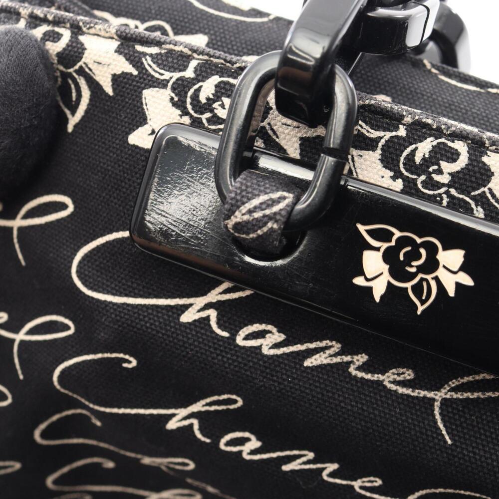 CHANEL Black Canvas Logo Tote Bag - Picture 9 of 11